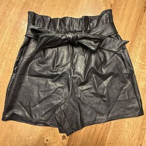 Faux Leather Paperbag Shorts Commando X Revolve Black HighWaist Belted NWT small